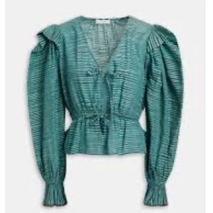 Ulla Johnson Teal Ophelia Blouse
